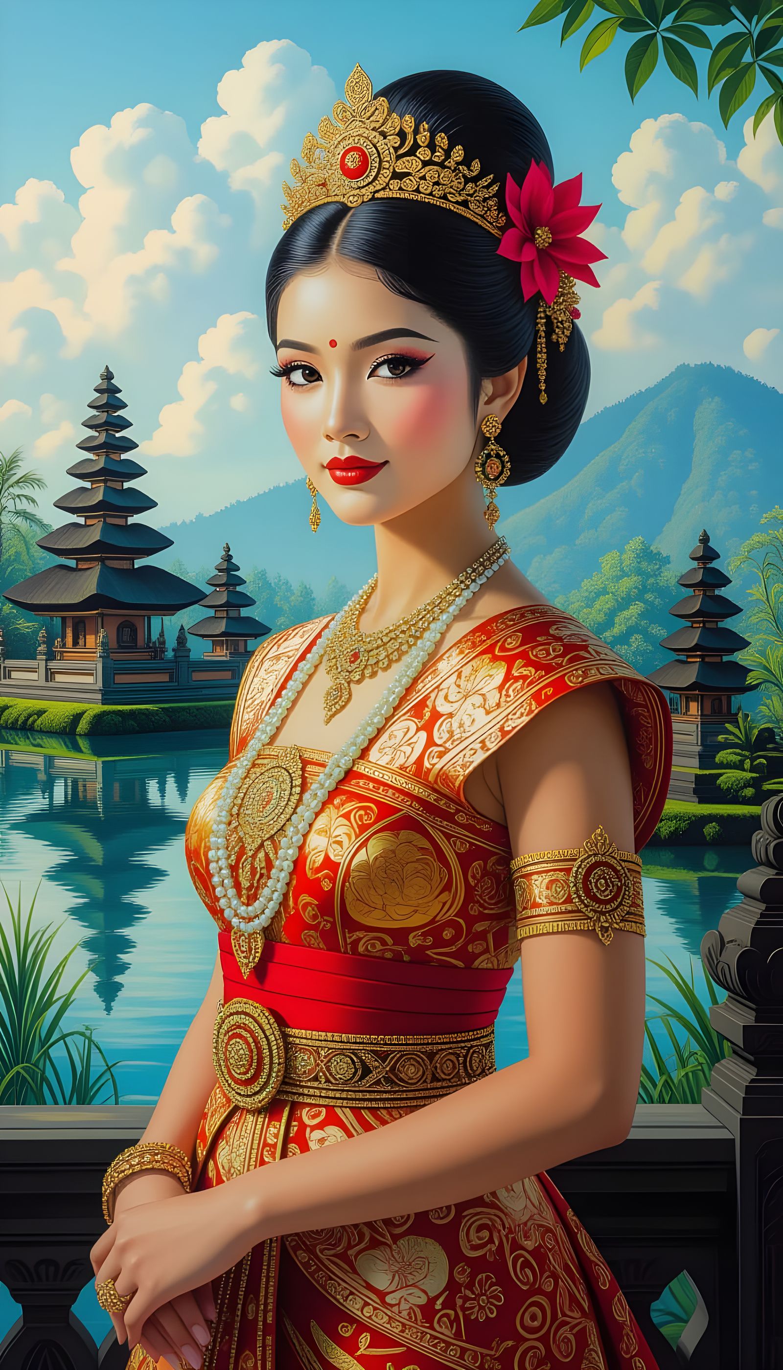 Balinese Princess in Surreal Dreamscape
