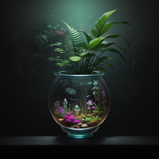 Miniature Glass Bowl Garden: Fantasy Concept Art