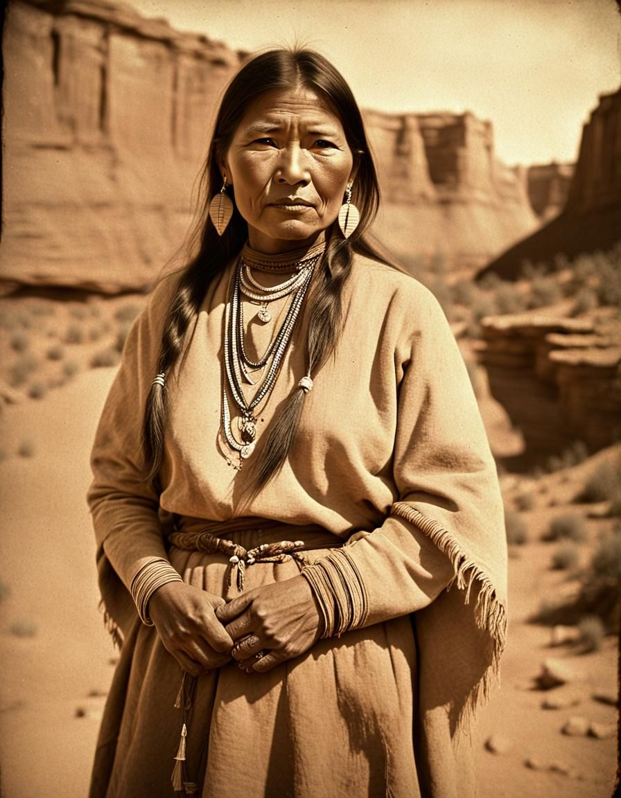 Vintage Photograph of Navajo Man in Canyon de Chelly