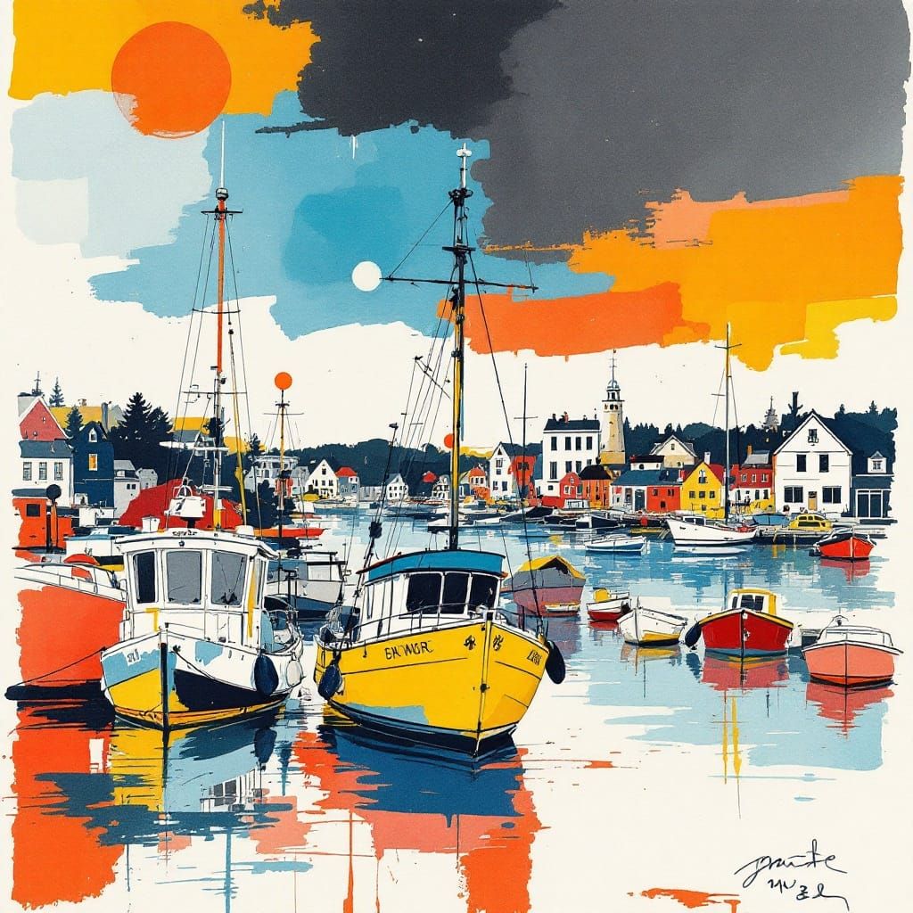 Confident Ink Lines and Vibrant Color Blocks - Fusion Art of...