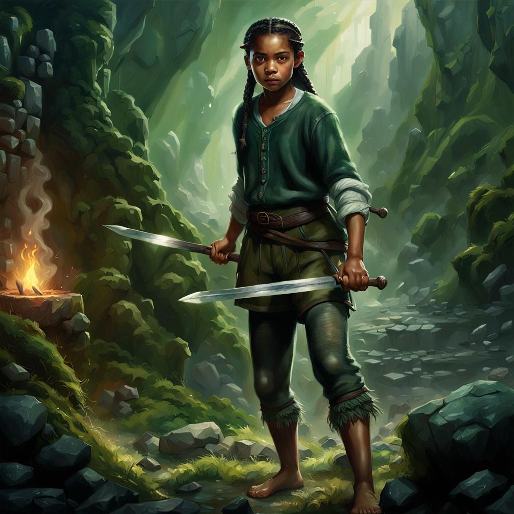 Hyperrealistic Hobbit Warrior in Ethereal Fantasy Style