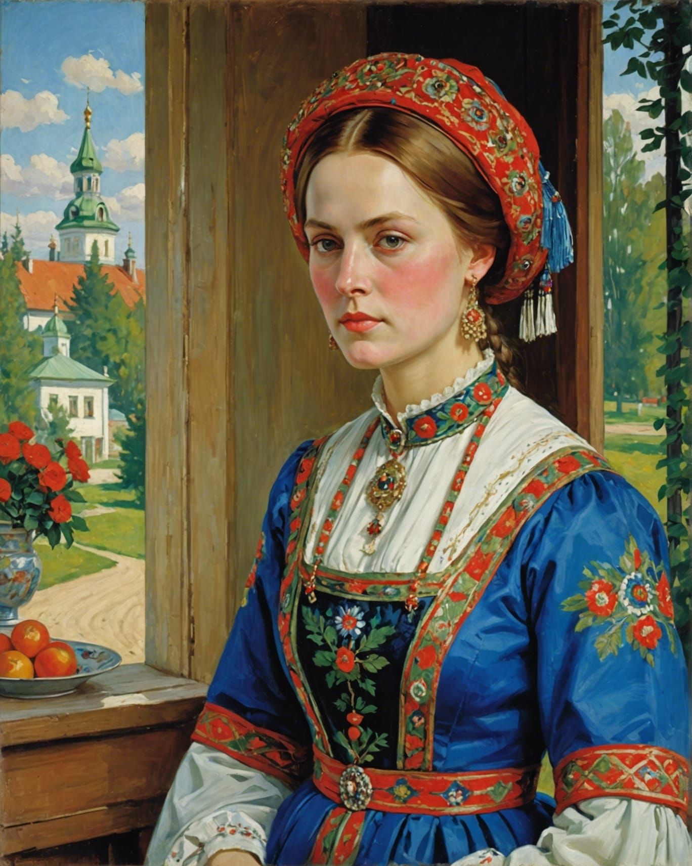 Russian Portrait in Expressionist Style