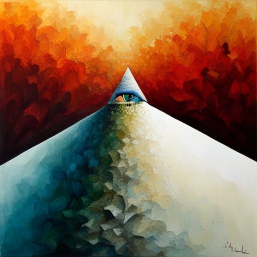 Abstract Eye Triangle Earth Art