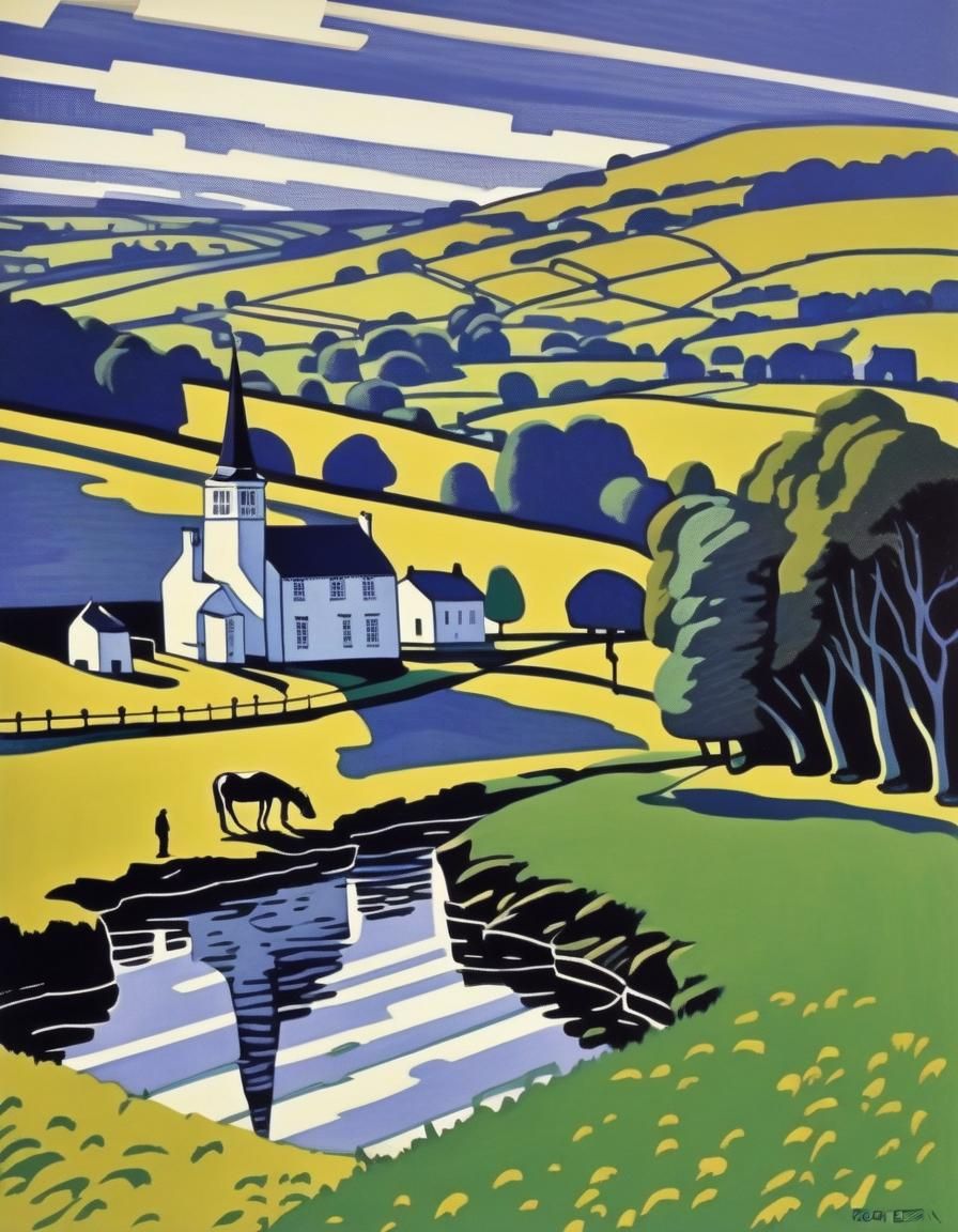 Evocative Landscape Painting in Post-Impressionist Style