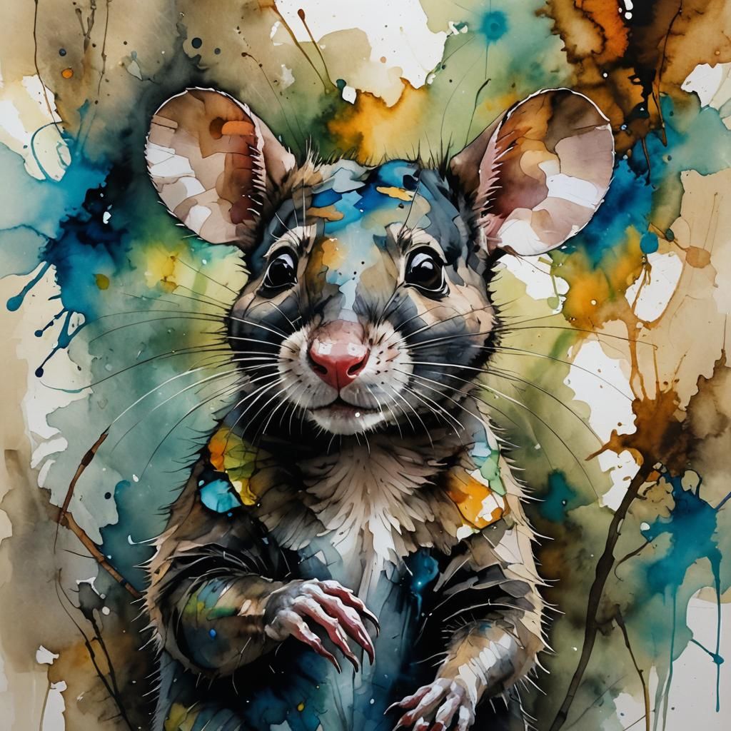 Anthropomorphic Rat in Madagascar, Garmash Style