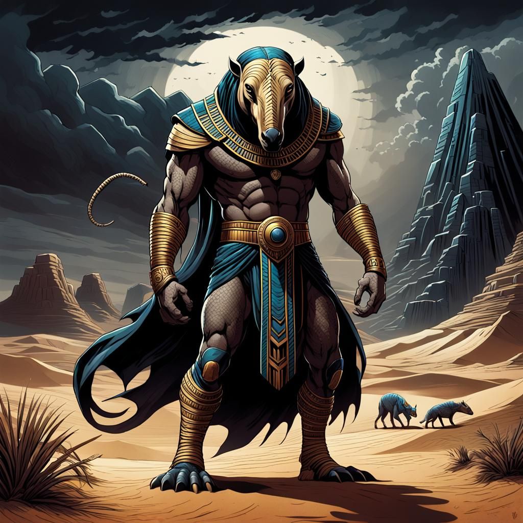 Menacing Seth, Egyptian God in Comic Book Style