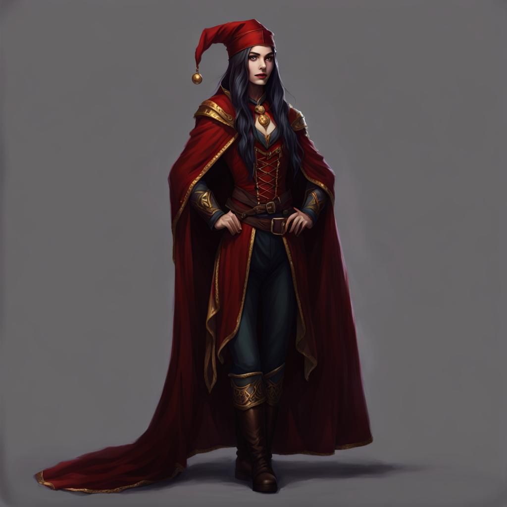 Half-Elven Rogue Circus Acrobat Portrait