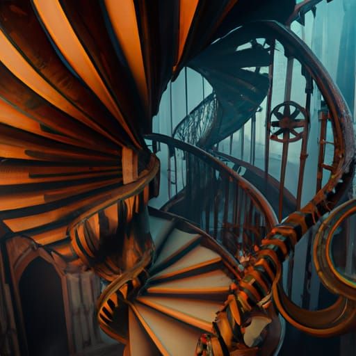 Fantastical Infinite Staircase Concept Art in 8K