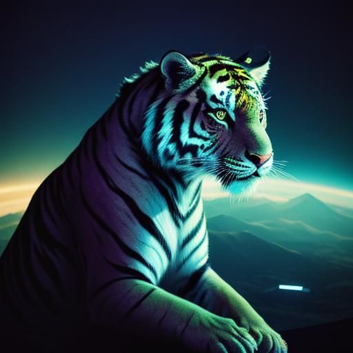Cosmic Tiger Roaming Through Deep Space
