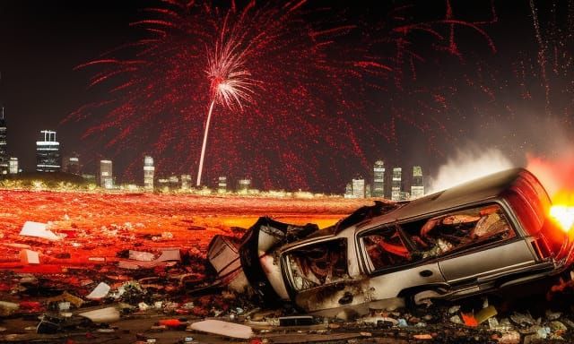 Chicago Flattened by Massive Explosion: Sinister Matte Paint...