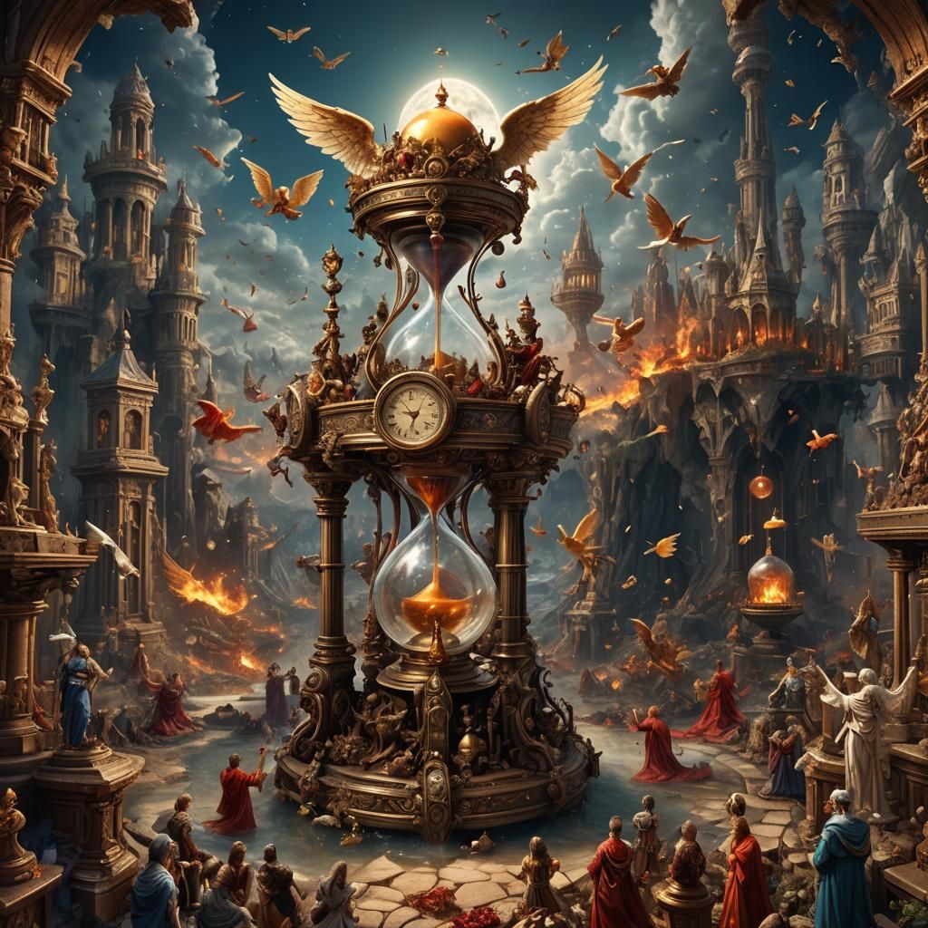 Hourglass Depicting Heaven, Earth, and Hell