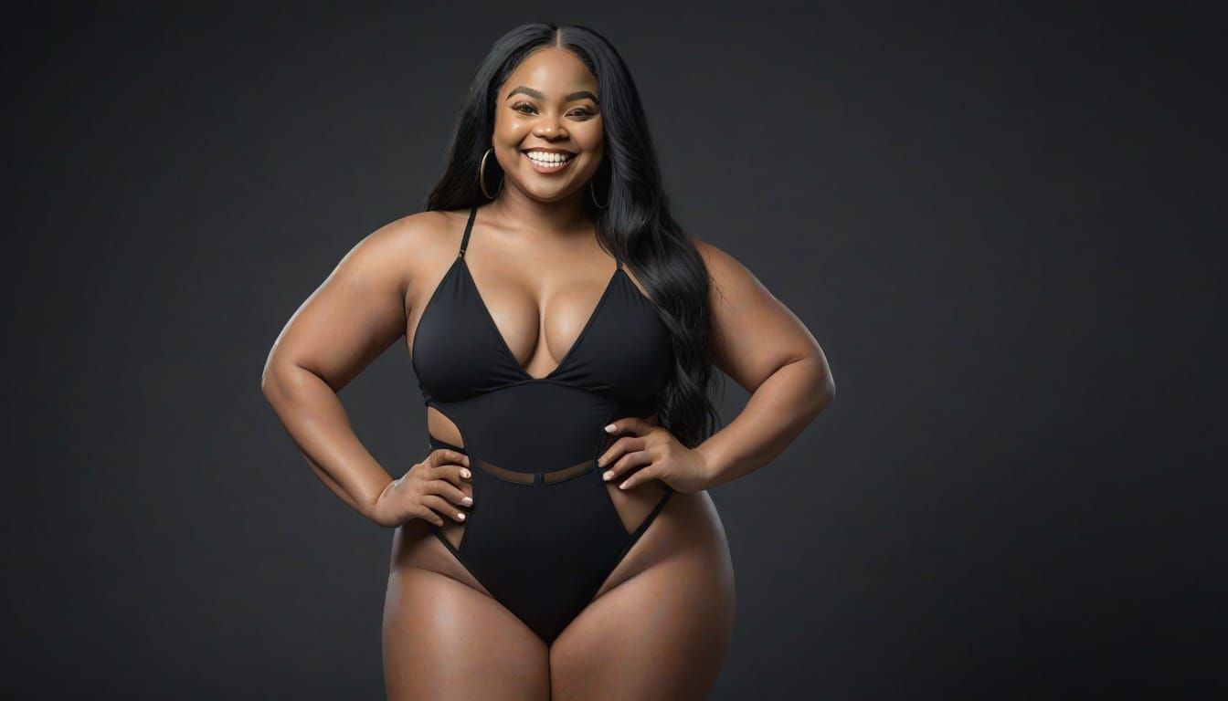 Confident Black Goddess Strikes a Sassy Pose in Cyberpunk Ae...