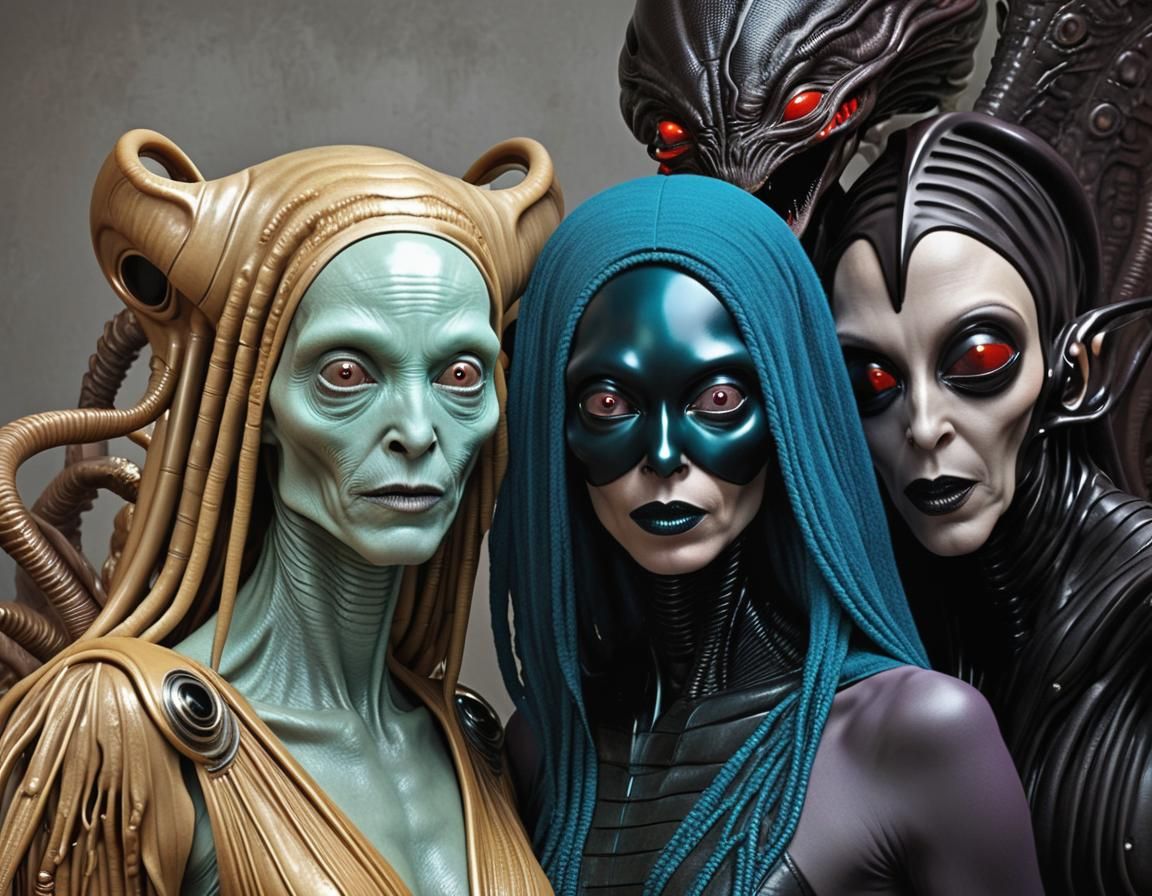 Diverse Group in Retro Sci-Fi Photo