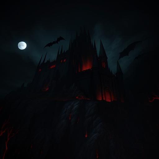 Dark Castle: Horror Landscape in 3D Game Style