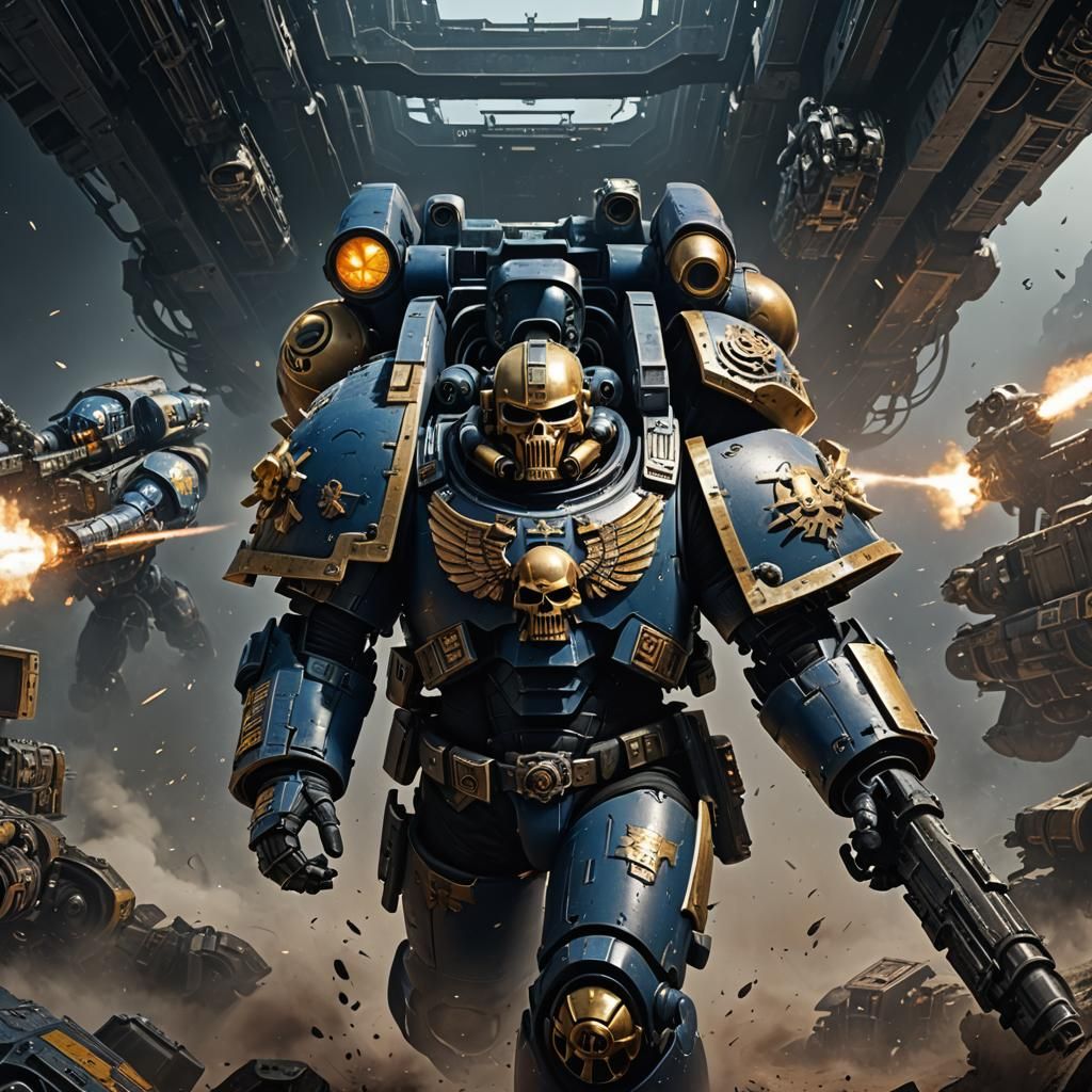 Warhammer 40k Space Marine in Gunship