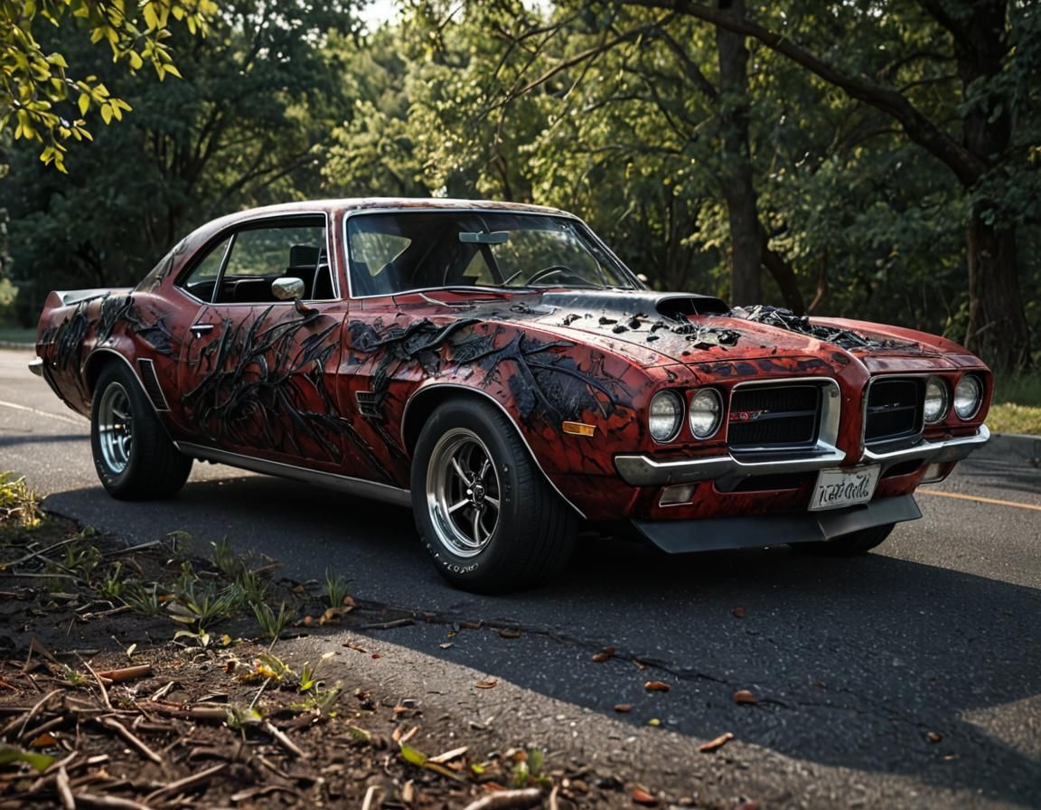 Mythical Monster: 1969 Firebird Trans Am in Dark Fantasy Sty...