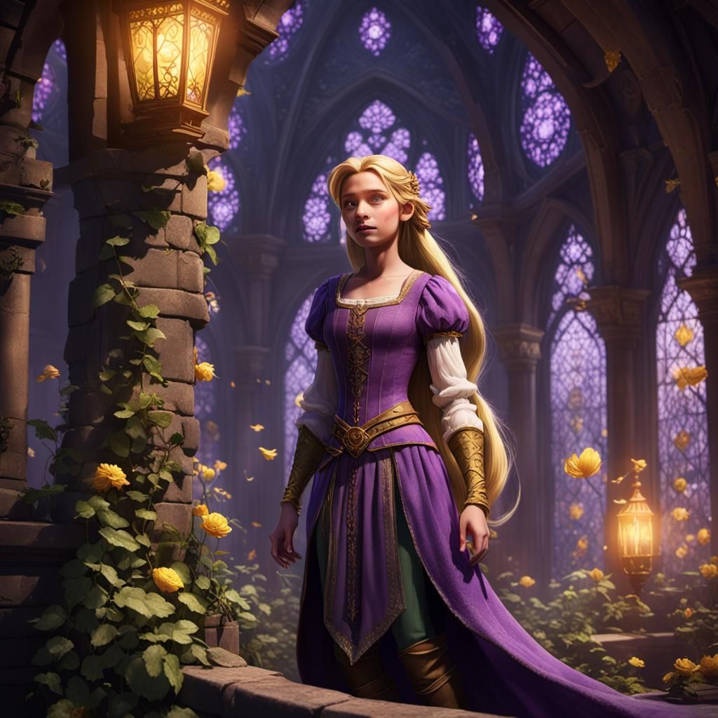 Rapunzel in Dark Fantasy Style