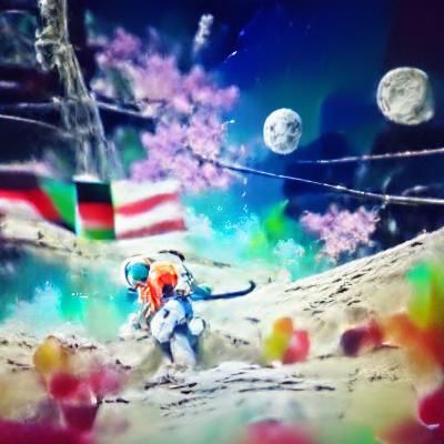 Astronaut Moon Jump: Anime Style 8k Resolution