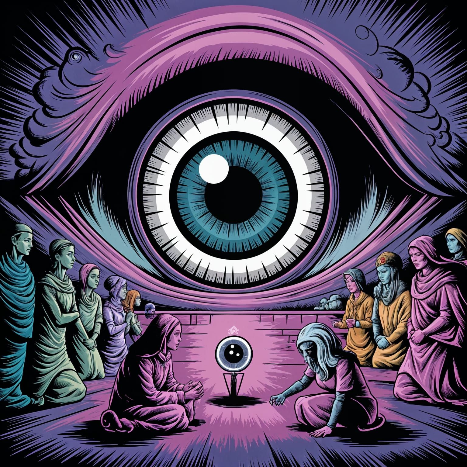 Fantasy Art: Cult of the Eyeball Creature