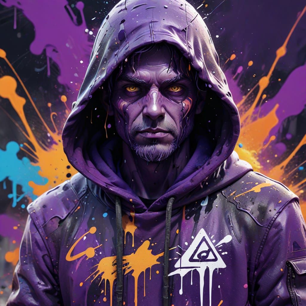 Futuristic Wizard in Street Art Style