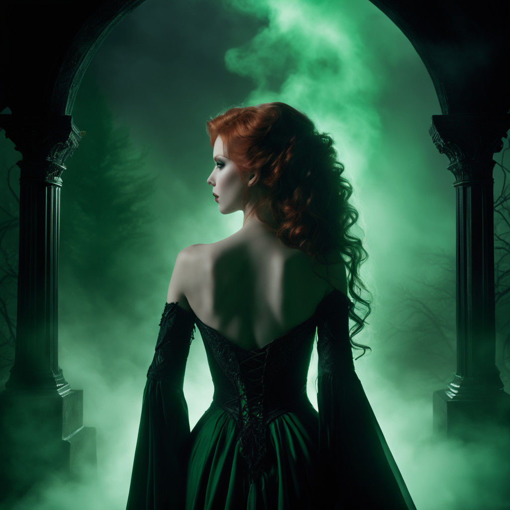 Gothic Vampire Beauty in Emerald Eyes
