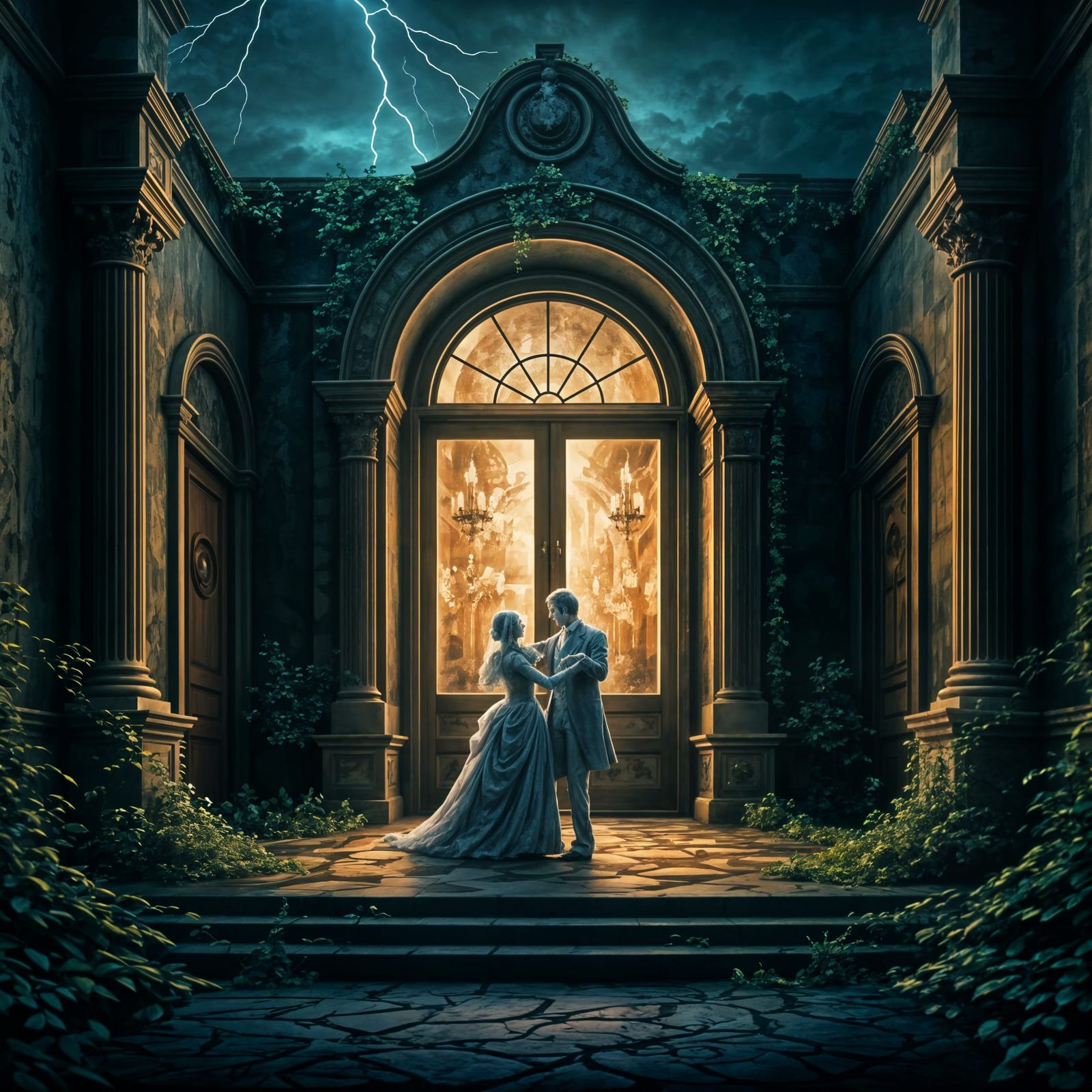 Ethereal Ballroom Dance within Haunted Mansion