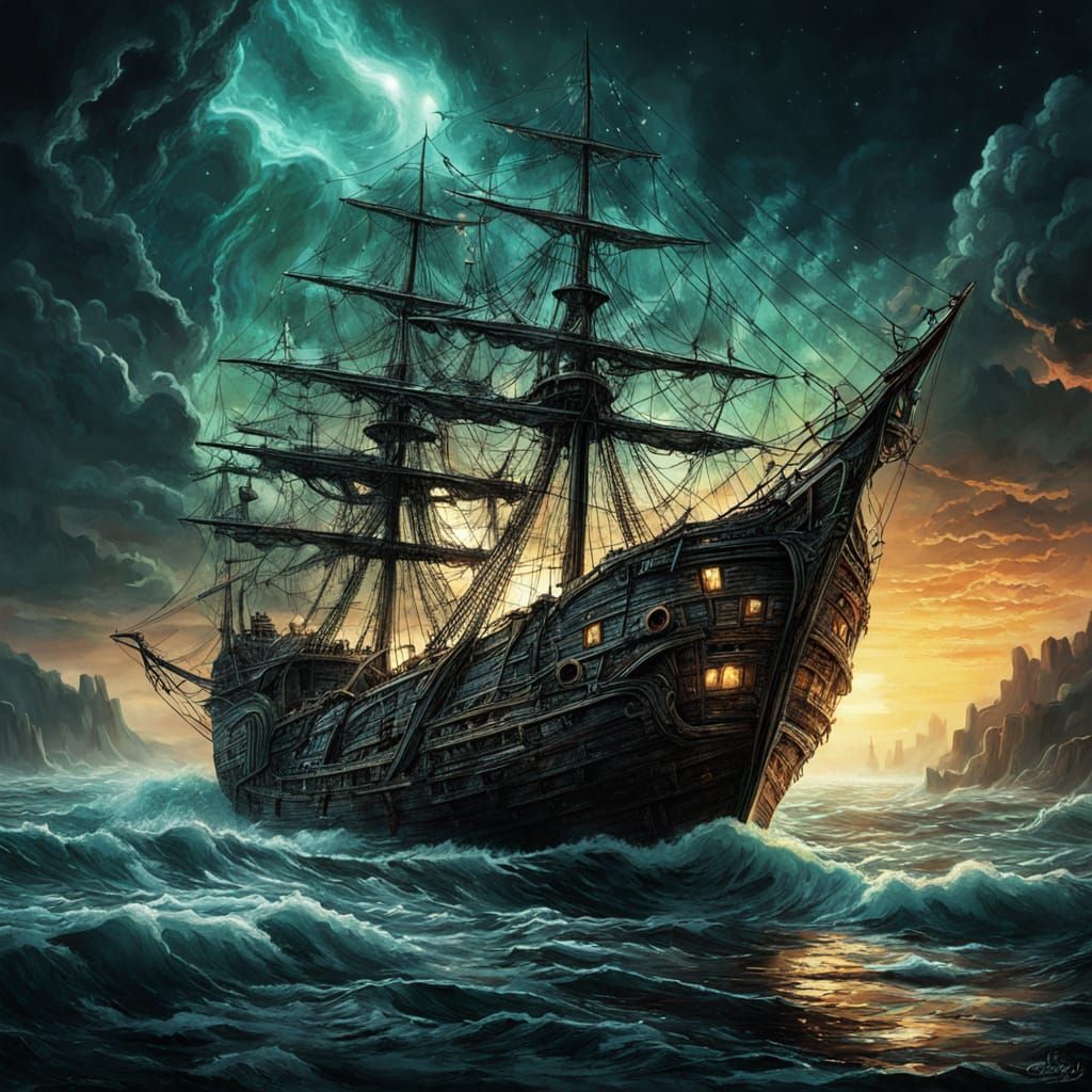Eldritch Phantom Ship Emerges from Tempestuous Maelstrom in ...