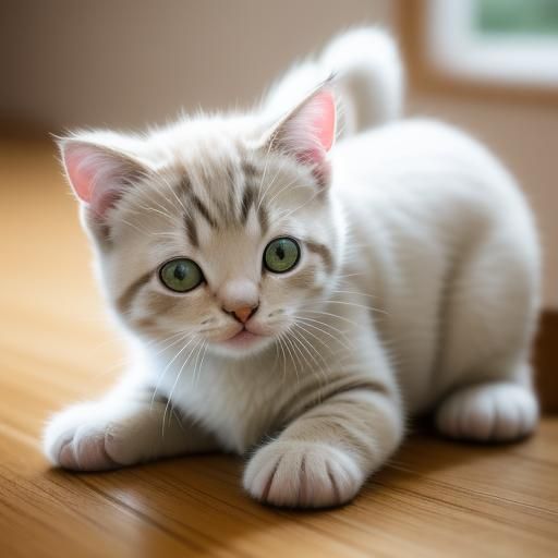 Kitten Pouncing: Soft Focus Realism in Pastel Hues