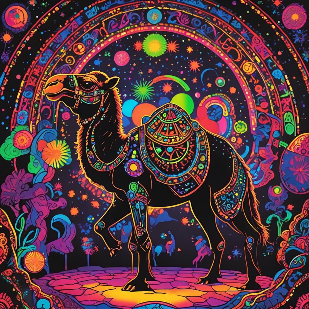 Disco Camel Dancing on Black Velvet