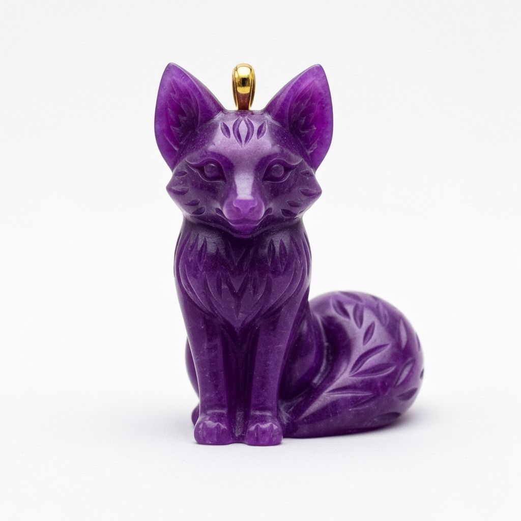 Fox Talisman Carved in Spinel Stone