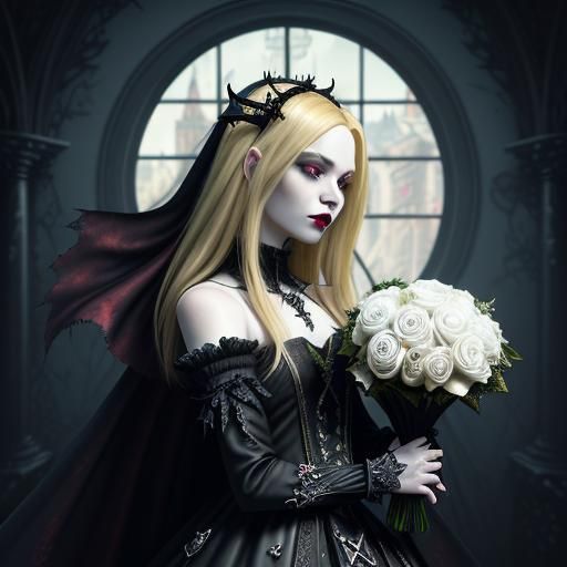 Gothic Sci-Fi Vampire Princess in Baroque Style