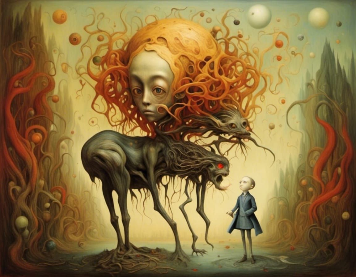 Surreal Metallic Abstract Sculpture