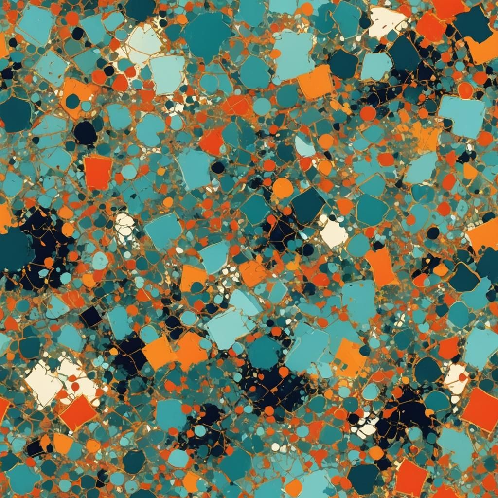 Abstract Art with Complementary Colors and Fine Details