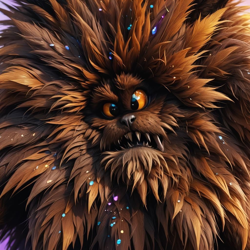 Fluffy Brown Monster Concept Art in 3D