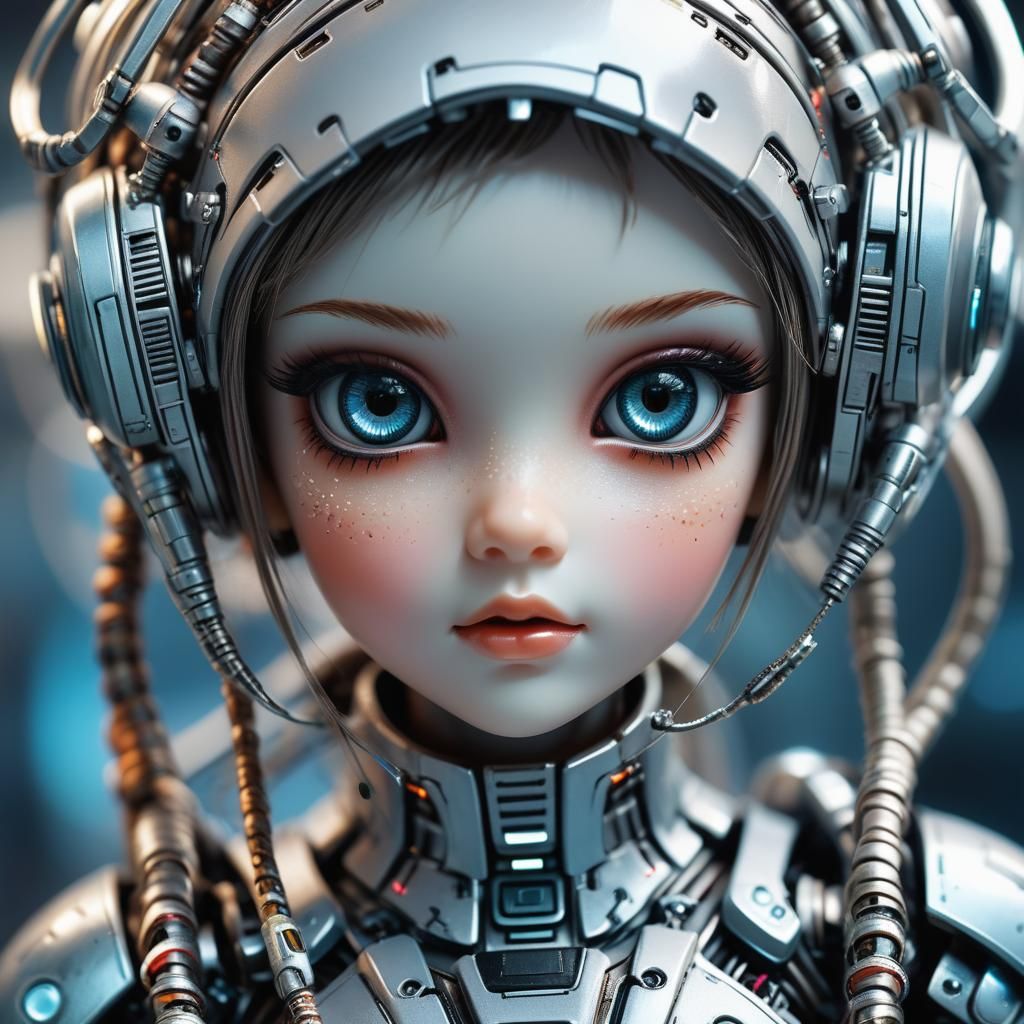 Hyperrealistic Futuristic Doll with Intricate Details