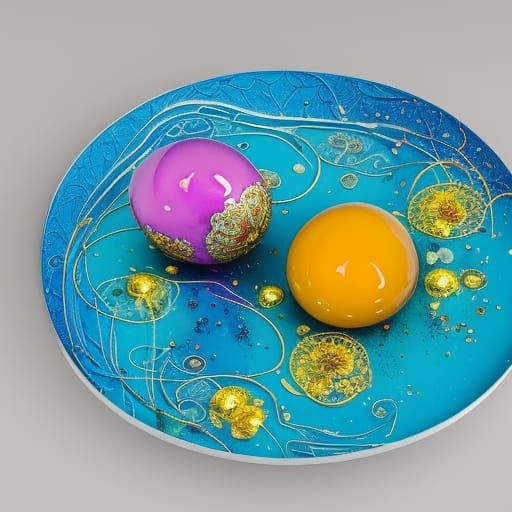 Rainbow Yolks: Fried Eggs in Nouveau Style