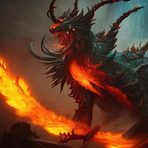 Burning Demon in Fantasy Concept Art