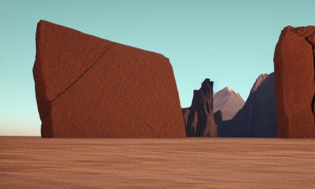 Atacama Desert Monoliths: A Photorealistic Matte Painting