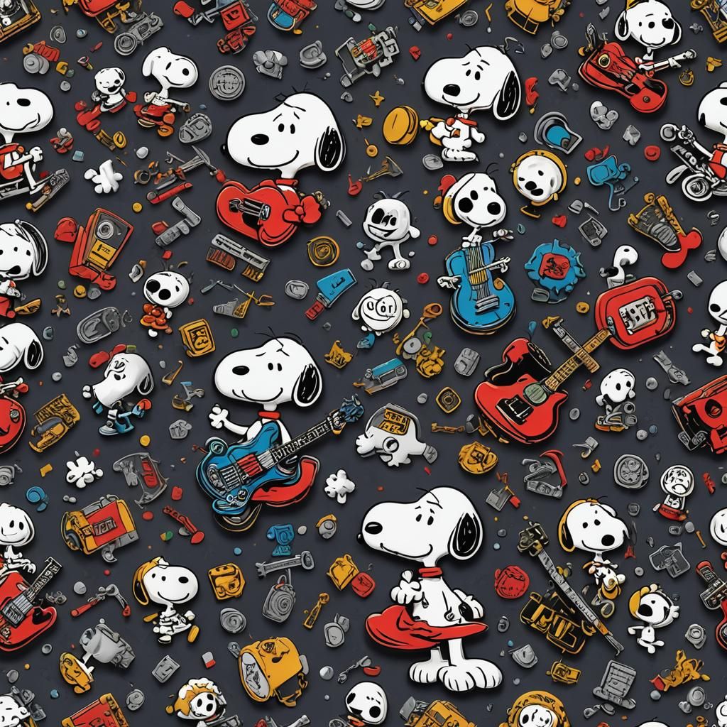 Snoopy as Punk Rocker, Detailed Digital Art