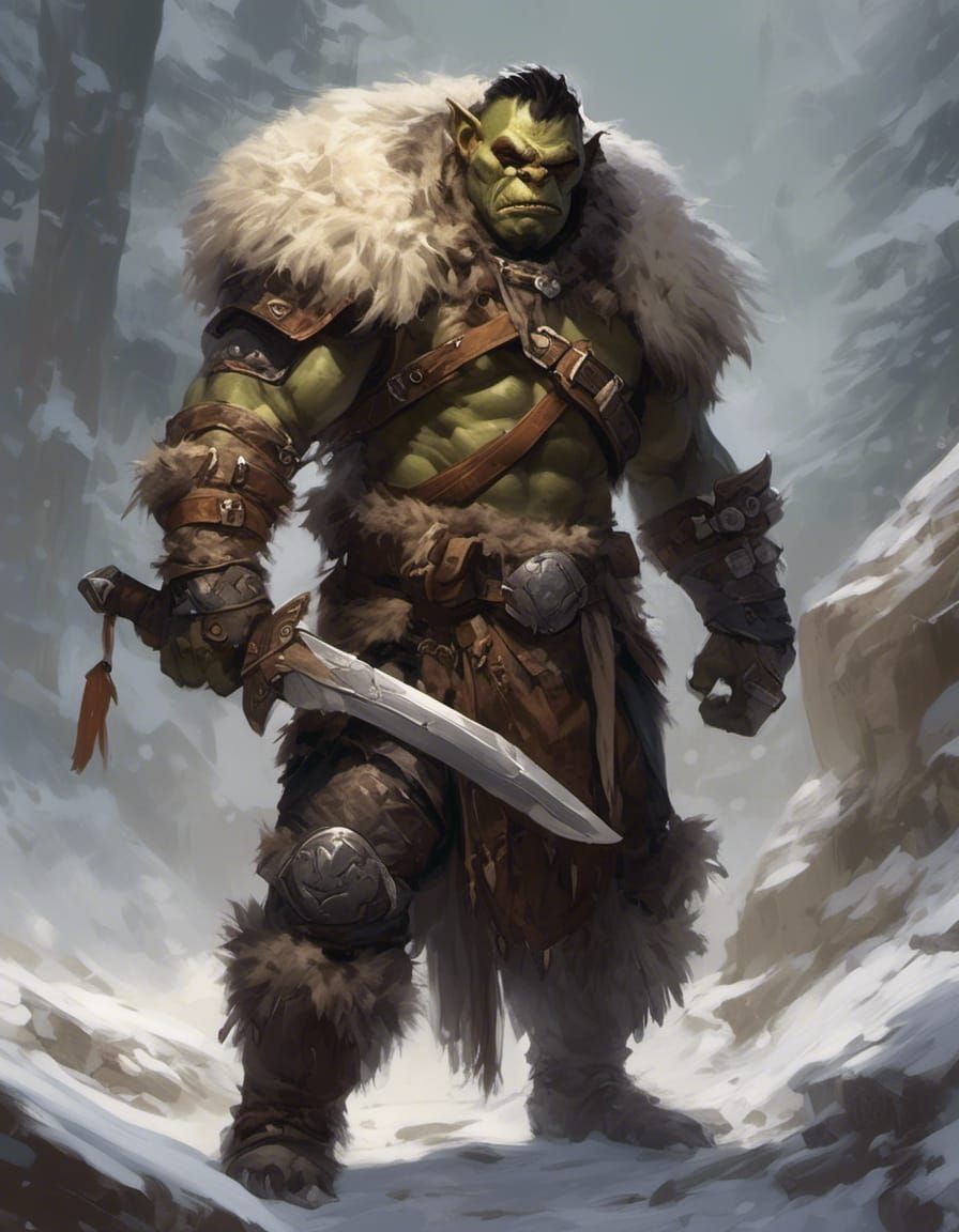 Orc Champion: Noble Barbarian Hero in Bone Armor