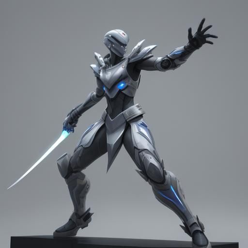 Futuristic Warrior with Melee Weapon