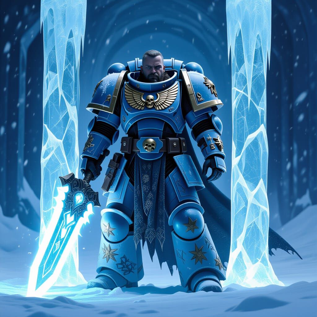 Icy Space Marine with Enchanted Shield