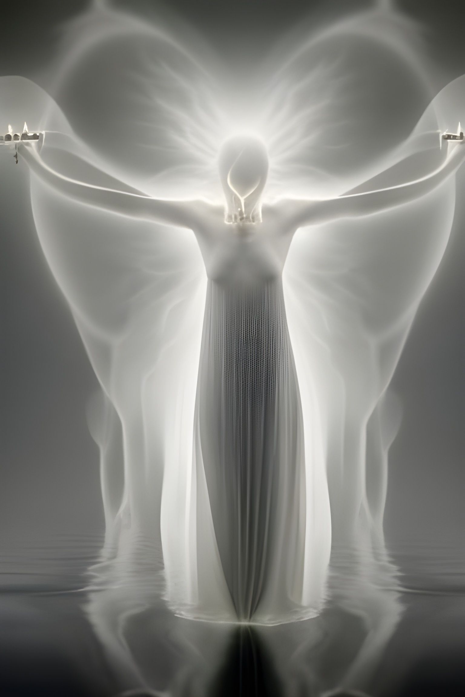 Biblical Flaming Angel Portrait in Surrealist Style