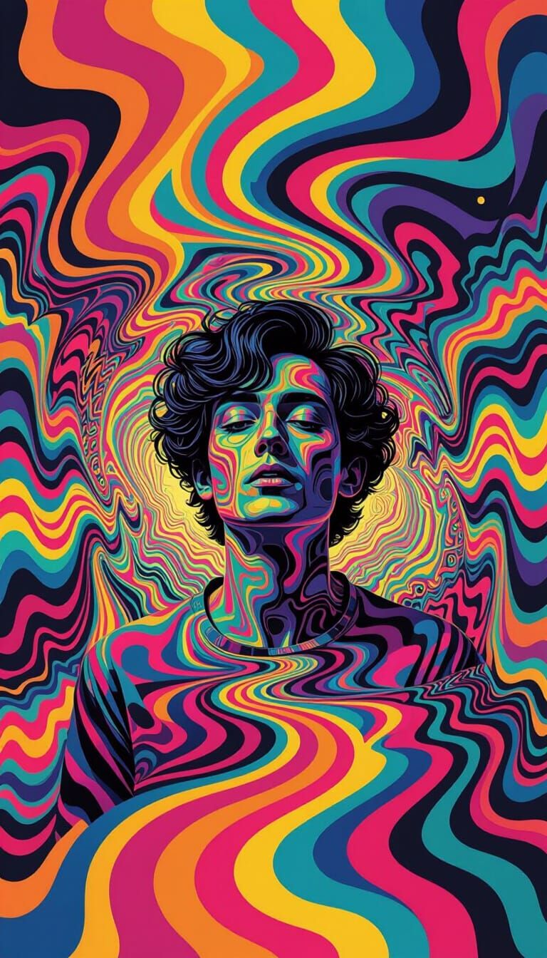 Psychedelic Dreamscape in Surrealist Style