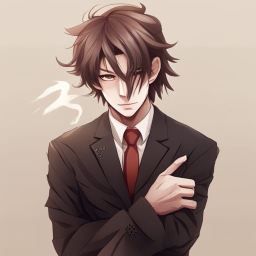 Man with Mask in Anime Style