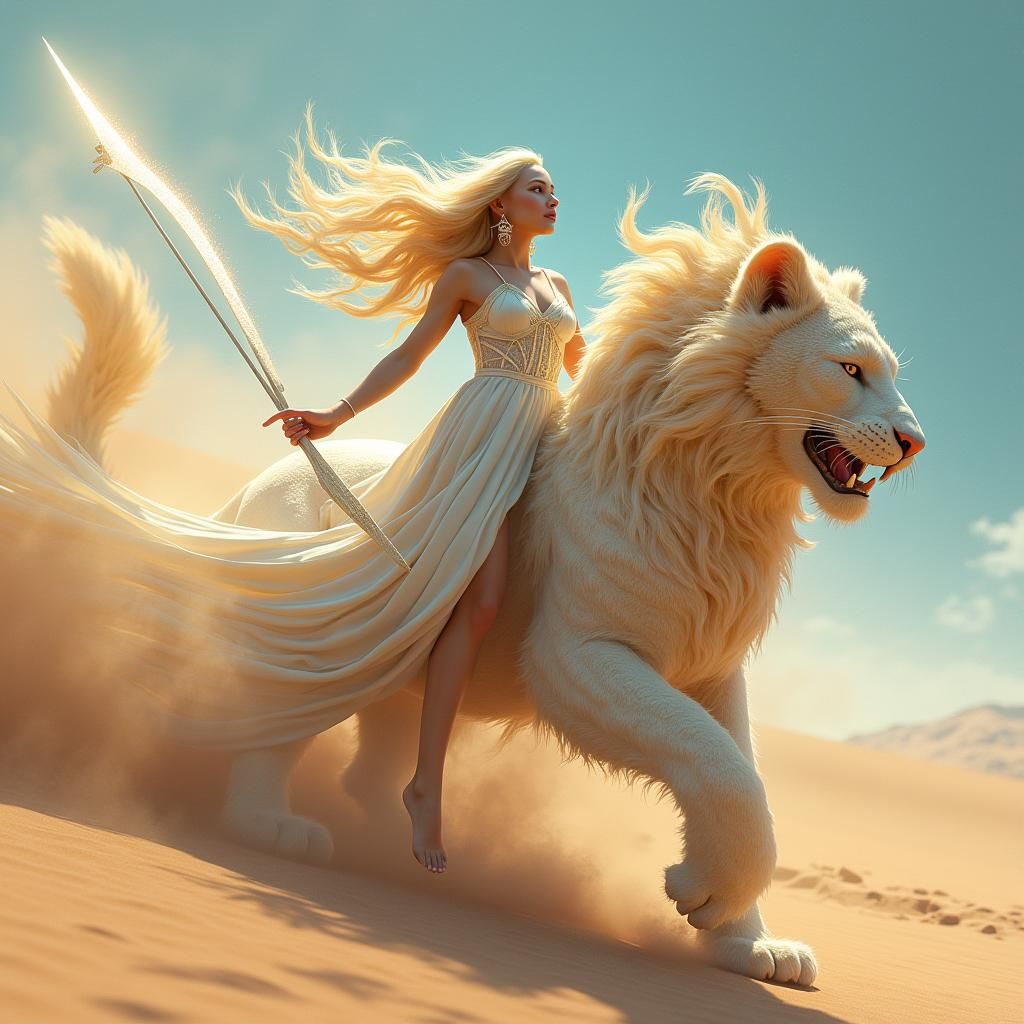 Ethereal Sandstorm Woman on Alien Desert Planet