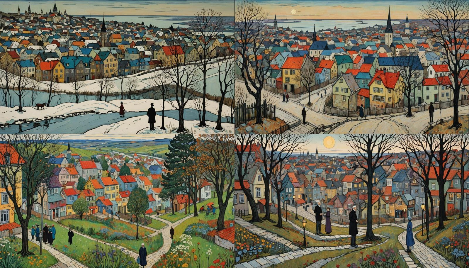 Twilight Miniature Painting: Fantastic Colorful View