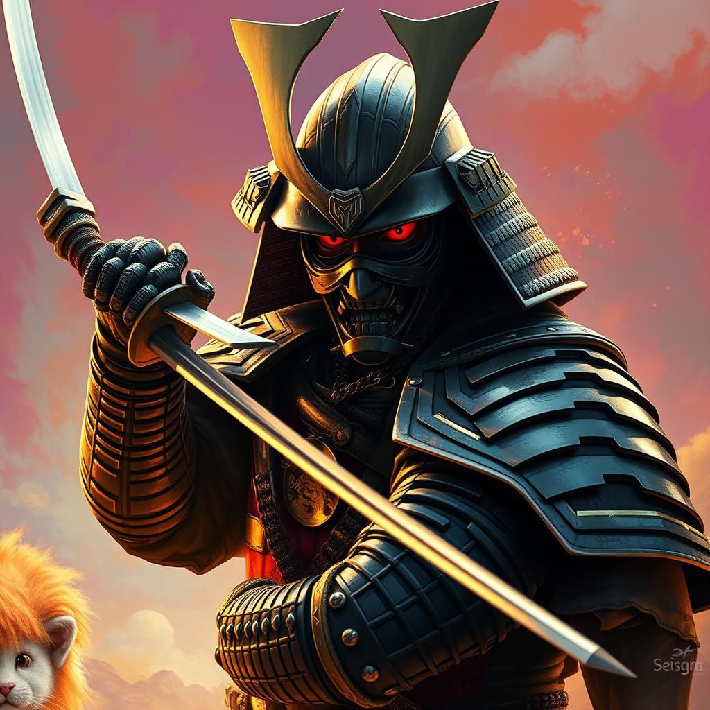 Samurai Warrior Ready for Battle: Hyperrealistic Concept Art