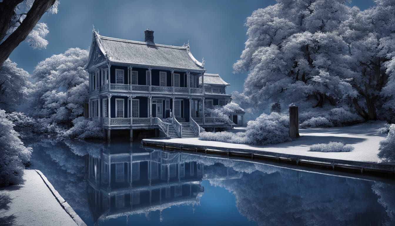 Surreal Delft Blue Painting of a Caribbean Pirate in a Dream...