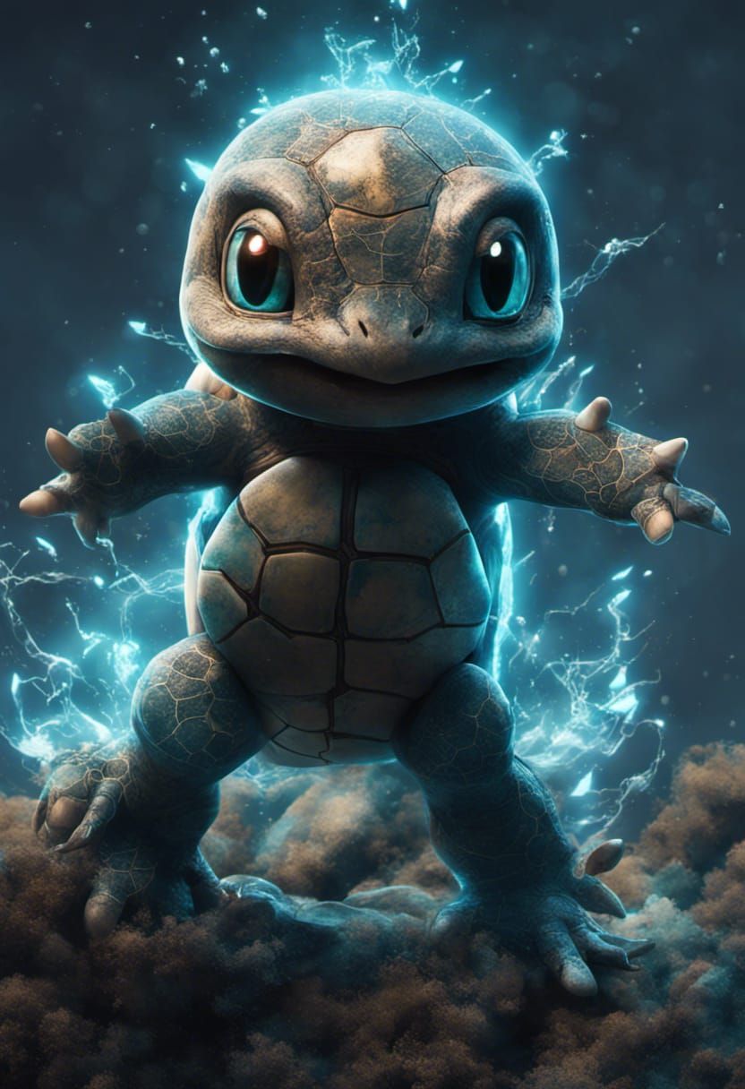 Hyperrealistic Squirtle Made of Nano-Circuitry